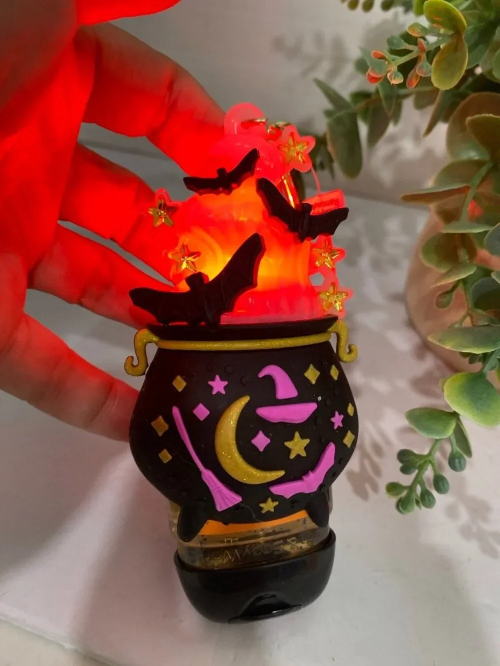 Light-up Cauldron PocketBac Holder & Hand Sanitizer Halloween BBW